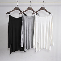 Dance practice uniform Loose adult modal strapless round neck long sleeve modern jazz dance practice training uniform top