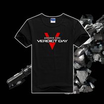 Mecha game Armored Core 5 concept theme print short sleeve summer T-shirt Armored Core T-shirt mens