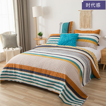 Korean twill cotton quilted quilt three-piece set of padded sheets Single cotton tatami bedding pad double-sided bed cover