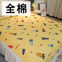 Korean bed cover cotton gauze on both sides Single piece cotton quilted quilt padded Korean cotton double-sided dual-use four seasons