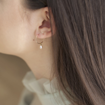 French niche Sophie Deschamps Pink Pearl plated rose gold small ring earrings ear ring spot