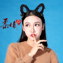 Fun cat ears lace bell hairband cute hairband simple ins pure goddess Japanese Korean style