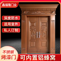 304 stainless steel double-opening door villa door double-opening door into the rural self-built house into the home paint door