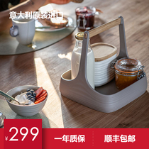 Italian Original Loaded Import Handle Containing Trays Classic Meals With Food Intake To Eat Grade Resin