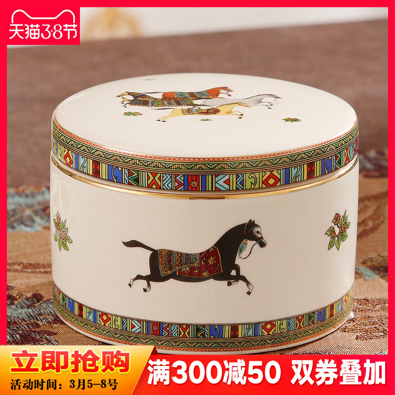 Marten shengshi creative storage tank European jewelry box moistureproof the receive ceramic pot home furnishing articles