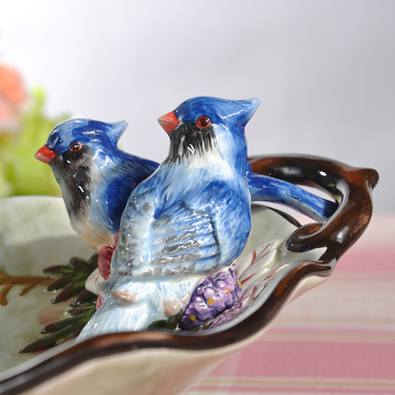 The magpies Chinese fruit bowl sitting room tea table creative ceramic fruit bowl place bridal wedding wedding gift ornament