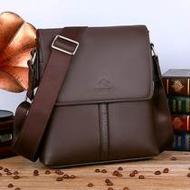 Chic kangaroo mens single shoulder slanted satchel leather mens bag business casual leather bag cow leather male style small backpack bag