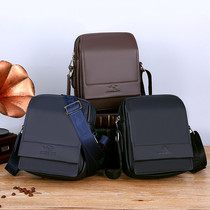 Chic kangaroo men mini genuine leather small mens bag single shoulder inclined satchel bag casual cow leather bag business travel small backpack