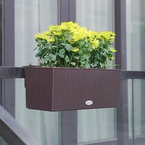 Hanging Railing Flowerpots Balcony Flower Trough Wall-mounted Protective Fence Suspended Rectangular type Vegetable Basin Self-Absorbent Outdoor Flower Case