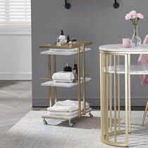 Nordic movable hand push side restaurant tea side dining car Hotel 4S shop commercial three-layer push dining car wheels