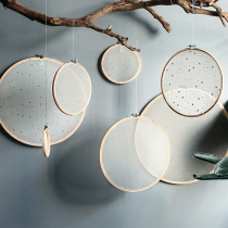 White yarn necklace storage bamboo ring decoration wedding props childrens photography Hall background Chinese style air hanging ornaments