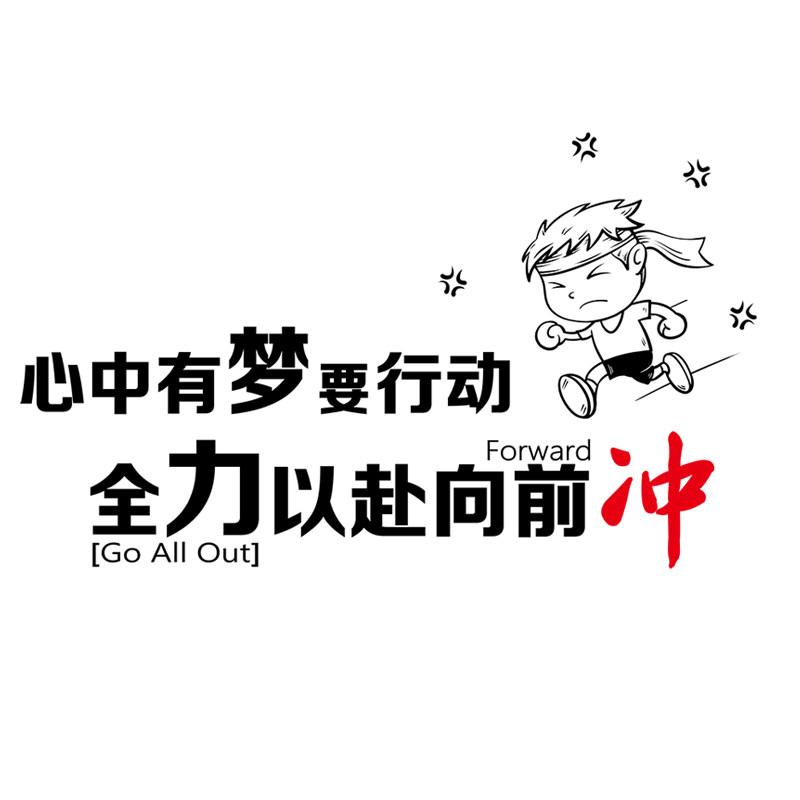 励志贴纸墙贴画卧室装饰墙壁墙纸自粘创意宿舍房间壁纸墙上海报纸