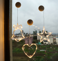 Christmas decoration Colorful lights Window hanging lights led star lights ins glass chandelier Party creative hanging lights Mall layout