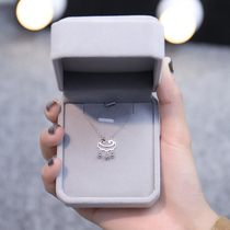 Concentric Lock Long Life Lock Necklace Woman Pure Silver Light Extravagant minimalist minimalist design Sensation Lock Bones chain This life of the year Ping An pendant