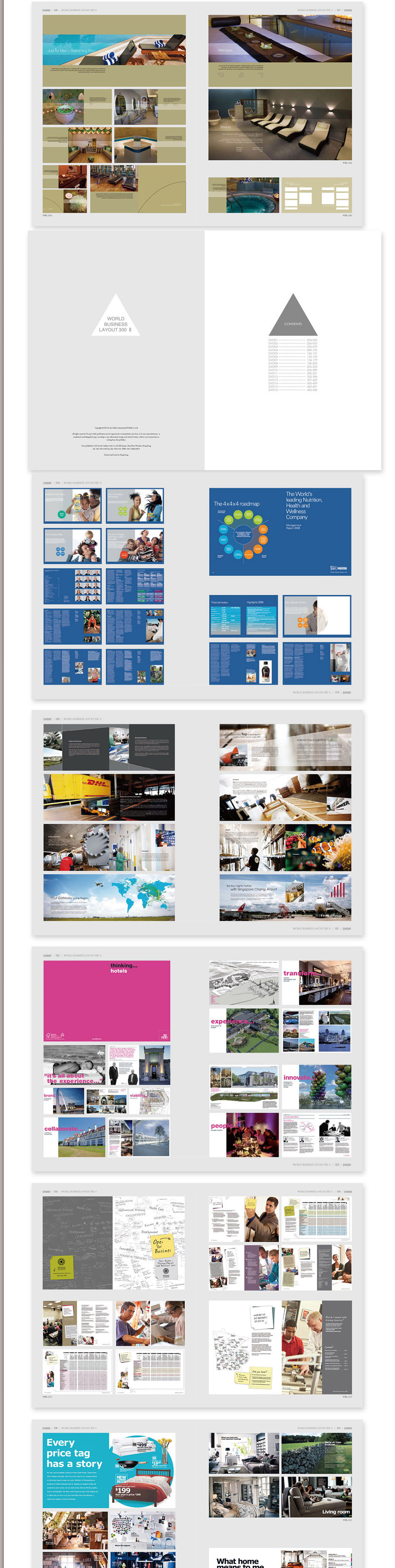 世界版式画册300强 矢量分层画册模板国外平面排版设计素材