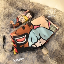 In wind personality cute automatic umbrella folded barometer dual use female student parasol anti-UV parasol