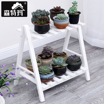 Flower rack Solid wood indoor and outdoor multi-storey special price Living room balcony storage Floor-to-ceiling succulent small flower pot rack Simple