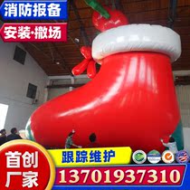 Large inflatable cartoon Christmas socks Santa Claus doll custom walking doll air lift balloon Air model