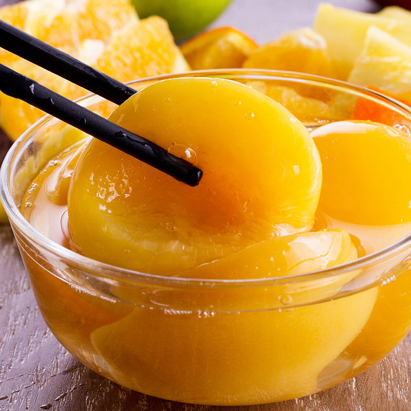 9元】↓↓真心罐头黄桃水果罐头425g*5罐整箱包邮