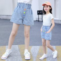 Girl Denim Shorts 2022 New Summer Dress Foreign Air High Waist Loose Slim Summer Children Pants Summer Hot Pants