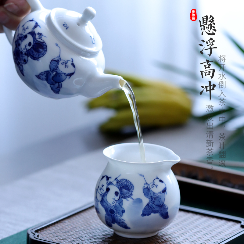 Hand - made figure 8 baby play head was suit jingdezhen Hand - made ceramic kung fu tea set group of domestic cup set