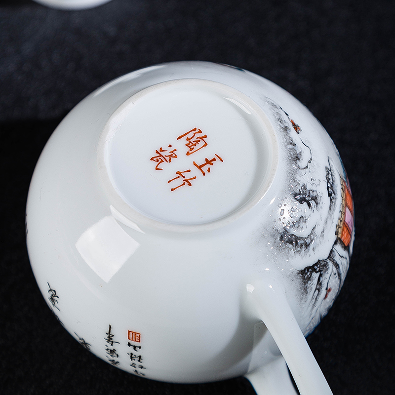 Hand draw pastel wonderland scenery teapot single pot of jingdezhen ceramic kung fu xi shi pot teapot tea teapot