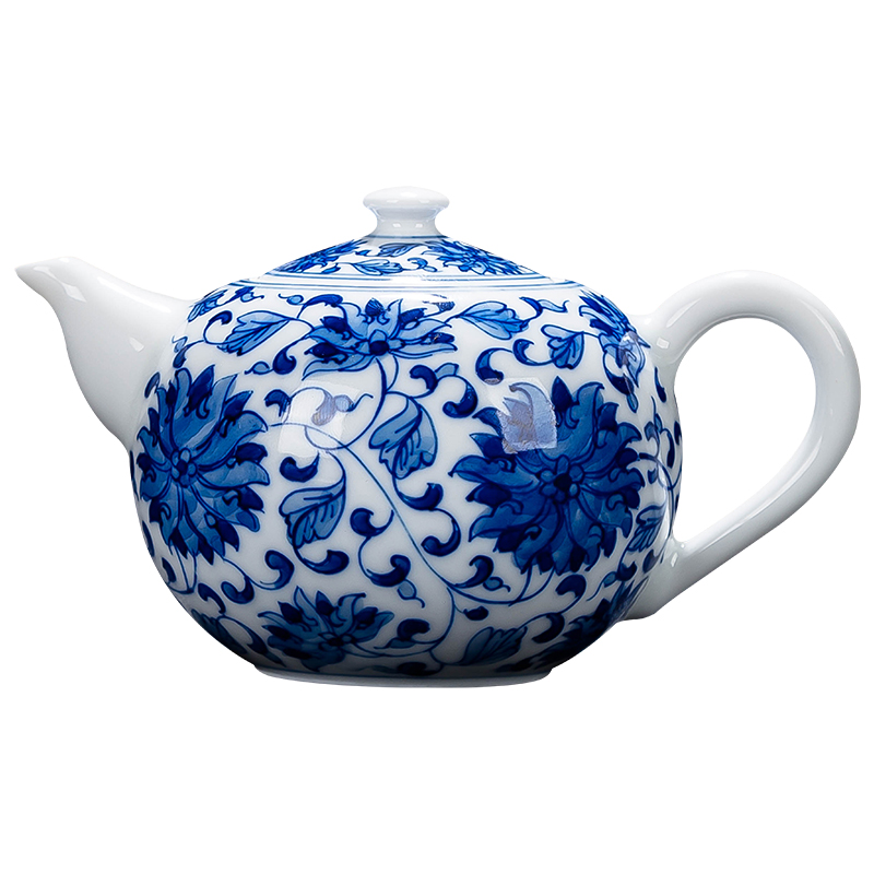 Ceramic teapot kung fu tea teapot contracted small capacity under the jingdezhen blue and white porcelain thin foetus enamel colors