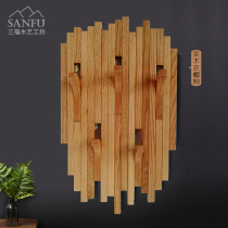 Wall black walnut hook hanger Nordic coat rack living room decoration wall hanging oak rack simple hook