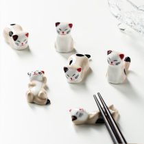 Sok kitchen Japanese kitten chopstick holder Exquisite cute cat small ornaments Creative cartoon cat cat pen holder Chopstick holder Chopstick holder
