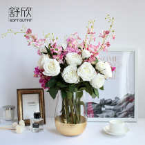 High-quality artificial flowers artificial flowers decorative flowers American multi-heads moisturizing roses living room decorations new products