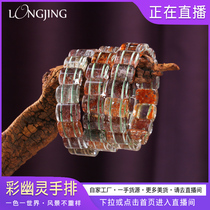 Longjing crystal four seasons ghost vision multi-treasure color ghost hand row womens green ghost bracelet mens and womens gifts