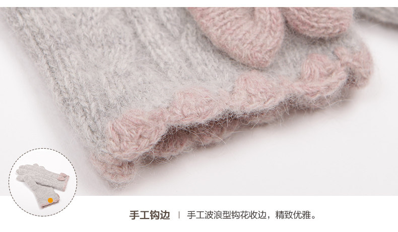 Перчатки 乐为针织手套女冬季羊毛毛线韩版可爱卡通秋冬天保暖防寒加厚加绒 Comme la vie 14fd350