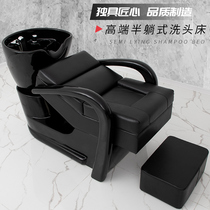 High-end shampoo bed barbershop special Thai shampoo bed hair salon ceramic basin flushing bed can be equipped with water heater