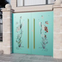 Villa Courtyard Gate Aluminum Alloy Garden Door Stainless Steel Outdoor Gate Countryside Yard zinc alloy Double open door