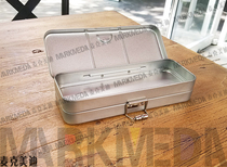 Morandi stainless steel color double layer of pencil case aluminum sheet pencil case metal lead pencil case containing box