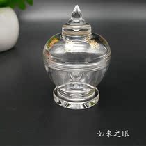 White Eight Jixiang Acrylic Small stupa Mini Pagoda with Mannuum Pagu Box Buddhist Supplies