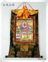 Handmade woven high-grade (bronzing) Thangka Buddha statue Longevity Buddha Long 127cm Antique Craft