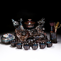 Fully automatic tea set set household lazy tea Stone Mill teapot Kung Fu Tea Cup Ru kiln ceramic complete tea breener