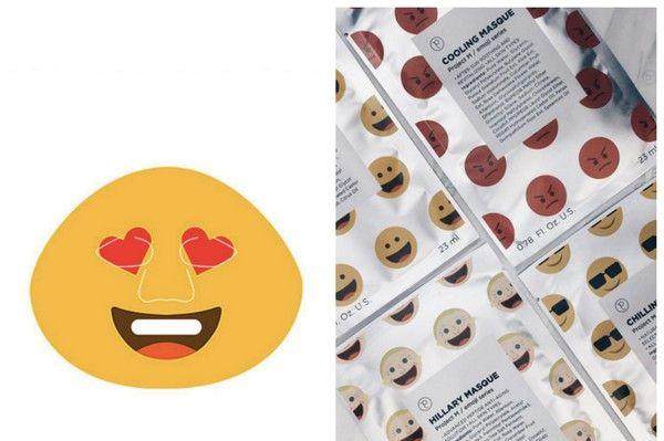 这6款emoji面膜表情包括大笑,害羞,生气,惊恐,桃心眼和墨镜脸,每一款