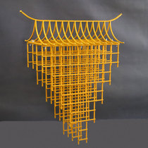 New Chinese wedding props Wrought iron golden house ceiling pendant Wedding scene stage background road guide decorative ornaments