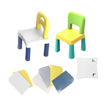 Childrens table stool multifunction building blocks table and chairs Subplates spring baby Ferle toy accessories Plastic generic