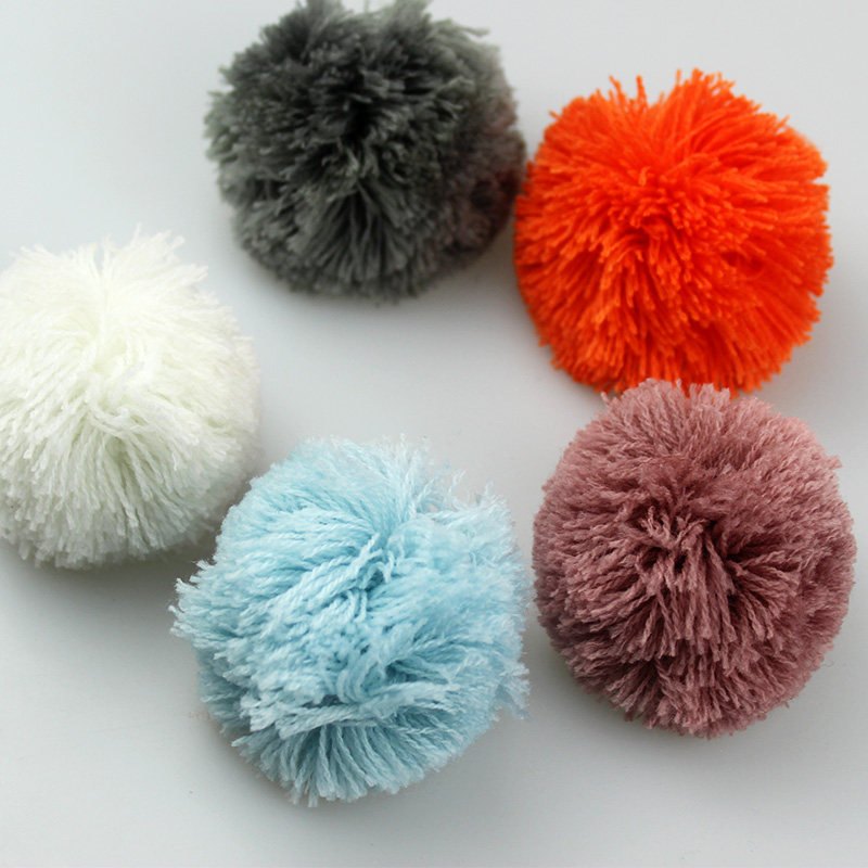 7cm大毛球照片装饰毛球彩色毛线球帽子服装配饰毛绒球diy配件包邮