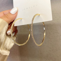 Full drill high ear ring European and American exaggerated earrings 2021 new fashion earrings cold wind Joker earrings