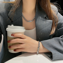 Iron chain titanium steel necklace 2021 new female hip-hop bracelet Net red cool choker summer does not fade neck chain