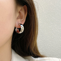 European and American light luxury light mirror metal earrings 2021 New Tide earrings women Summer simple cold wind ear ornaments