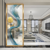 Custom modern minimalist art glass living room screen bedroom partition dry and wet separation Entrance entrance frosted light transmission
