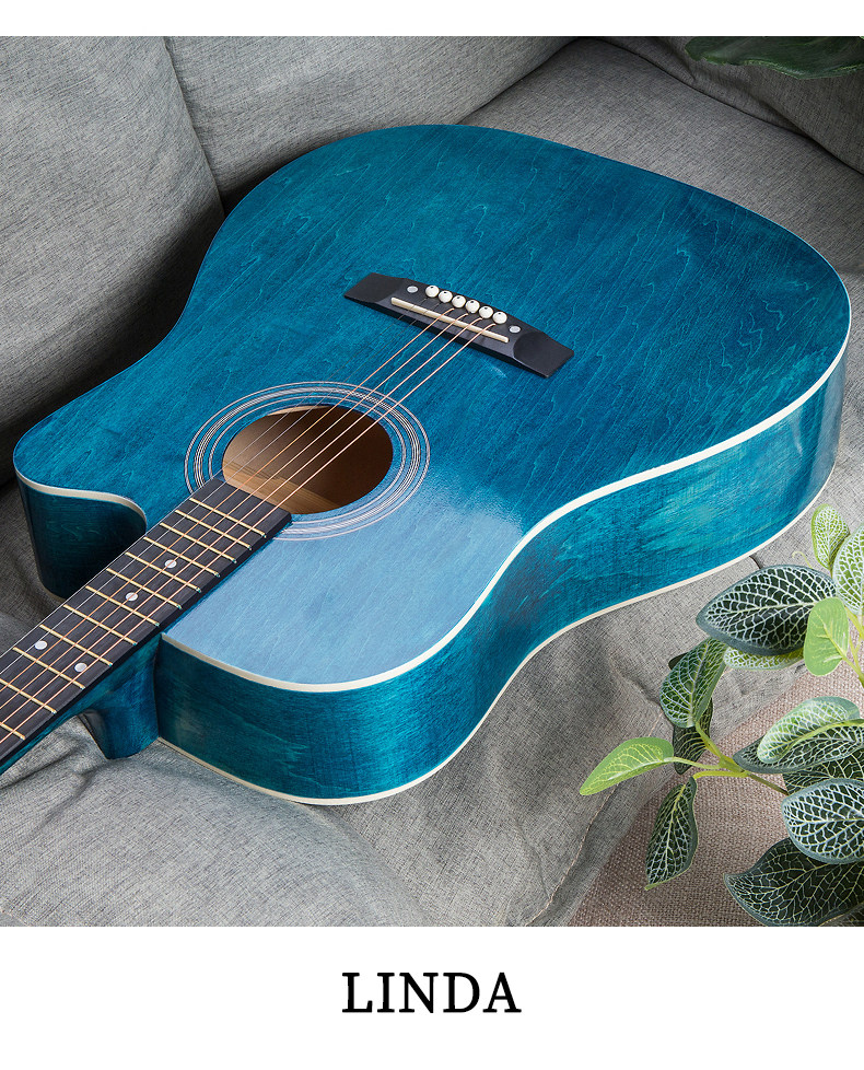 41寸民谣吉他38寸初学者木吉他学生练习吉它新手男女入门成人乐器