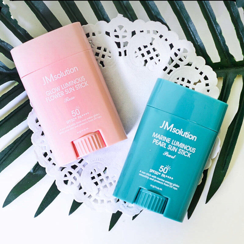韩国jmsolution防晒棒绿色珍珠粉色玫瑰清爽防晒霜spf50