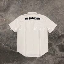 JIL SANDER behind the classic large letter LOGO solid color casual short-sleeved work shirt