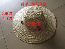 Straw weaving new plaid pastoral large eaves worker with peasant straw hat weaving sunshade sunscreen summer mens and womens hats